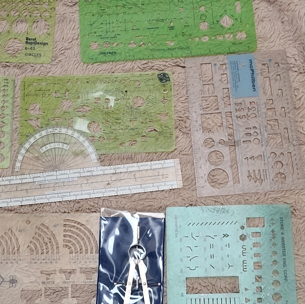 Vintage Drafting Architech Templates Set, Huge, Pickett, Stencils And More - Picture 5 of 8